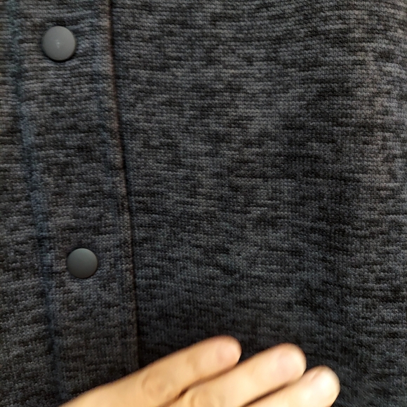 Lands' End Charcoal Heathet Button-Up Jacket Shacket Size Small - Picture 5 of 6